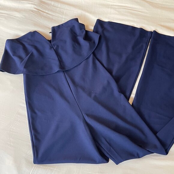 Power of Love Navy Blue Strapless Jumpsuit - Picture 5 of 8